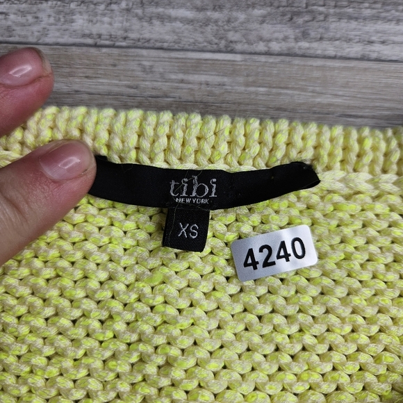 Tibi Sweater Womens XS yellow with Gauze sleeves - Picture 2 of 12